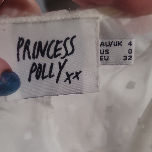 Princess Polly marcella swiss dot cream mesh polka dot blouse top 0 - Picture 2 of 8